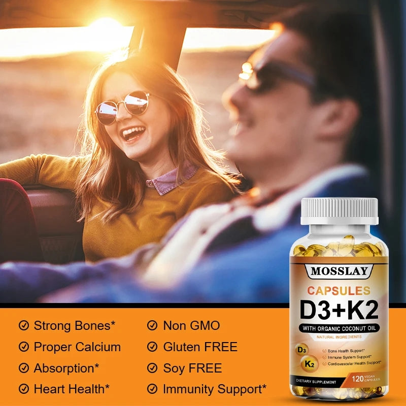 Vitamin K2 and D3 Supplements, Immunity Boosting
Plant Extracts (10/30/60/120 capsules)