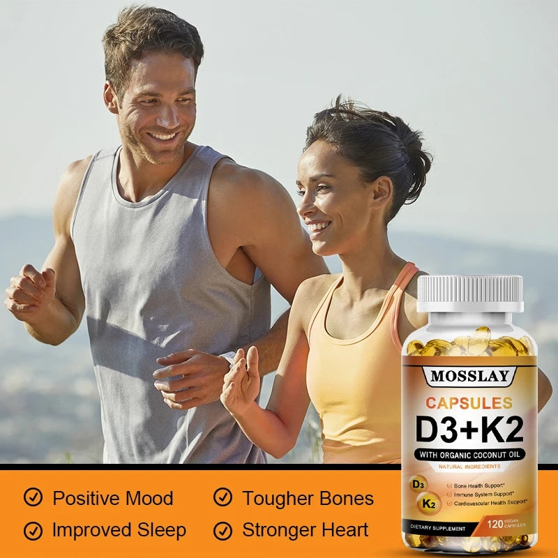 Vitamin K2 and D3 Supplements, Immunity Boosting
Plant Extracts (10/30/60/120 capsules)
